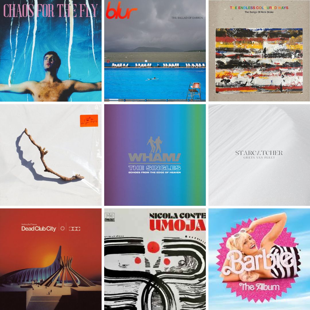 GRIAN CHATTEN, BLUR, artisti vari ‘’Endless Coloured Ways: The Songs Of Nick Drake", PJ HARVEY, WHAM, GRETA VAN FLEET, NOTHING BUT THIEVES, NICOLA CONTE, BARBIE.