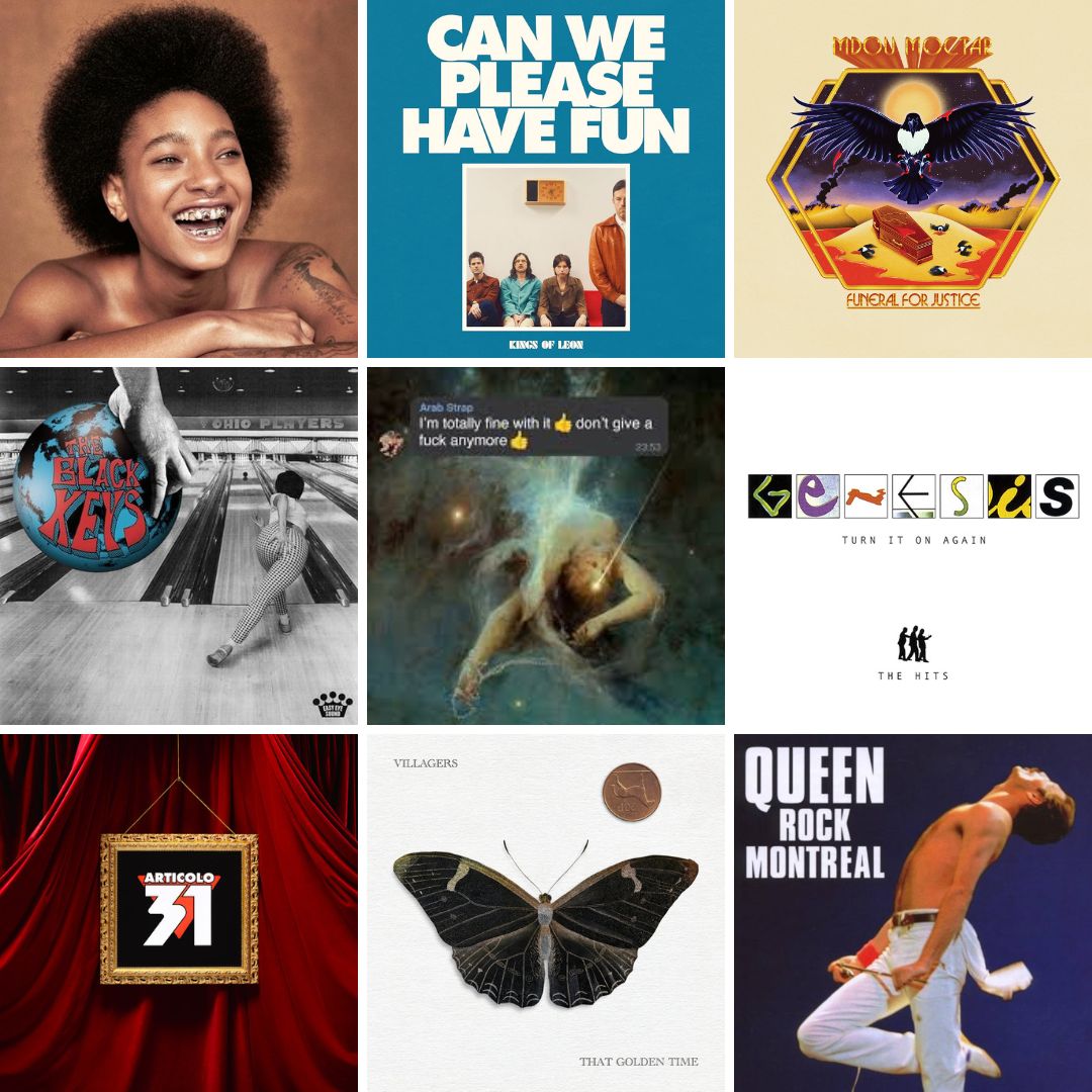 WILLOW, KINGS OF LEON, MDOU MOCTAR, THE BLACK KEYS, ARAB STRAP, GENESIS, ARTICOLO 31, VILLAGERS, QUEEN.